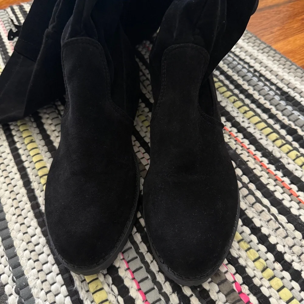 SHEIN Black faux suede Winter knee high boots Size 8